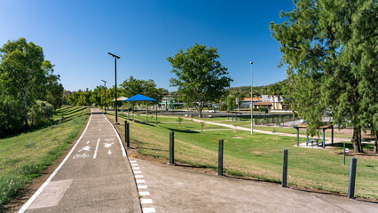 Tamworth, New South Wales, Australia - Bike path through the local park