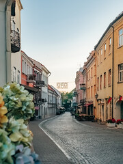 Vilnius, Lithuania - 07 15 2023: Pilies gatve. Beautiful old street in the center of Vilnius