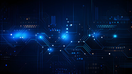 Obraz premium Digital technology banner colors background concept with technology light effect, abstract tech, innovation future data, internet network, Ai big data, lines dots connection, illustration vector. 