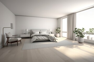 Naklejka na ściany i meble Living room design with empty frame mock-up,Generative AI.