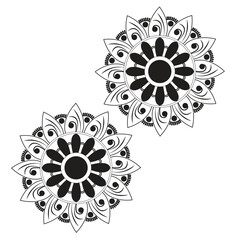 Simple mandala design for coloring. Vector floral mandala. Geometric ornamental mandalas Stock