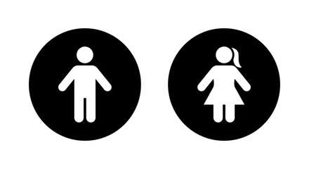 Standing male and female sign icon vector. Man and woman toilet door symbol