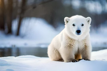 Foto op Plexiglas polar bear in the snow © Shahryar