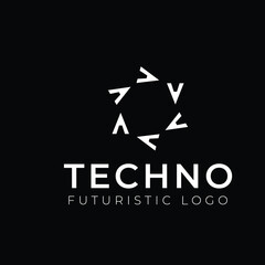 A house logo design from top view isolated on black background