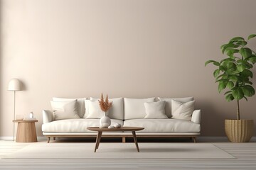 Obraz na płótnie Canvas Modern luxury living room | Modern interior living room design | 3d rendering of modern living room with white sofa | Panoramic grey living room ,Generative AI.