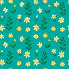 A set of seamless flower background. Vector graphics