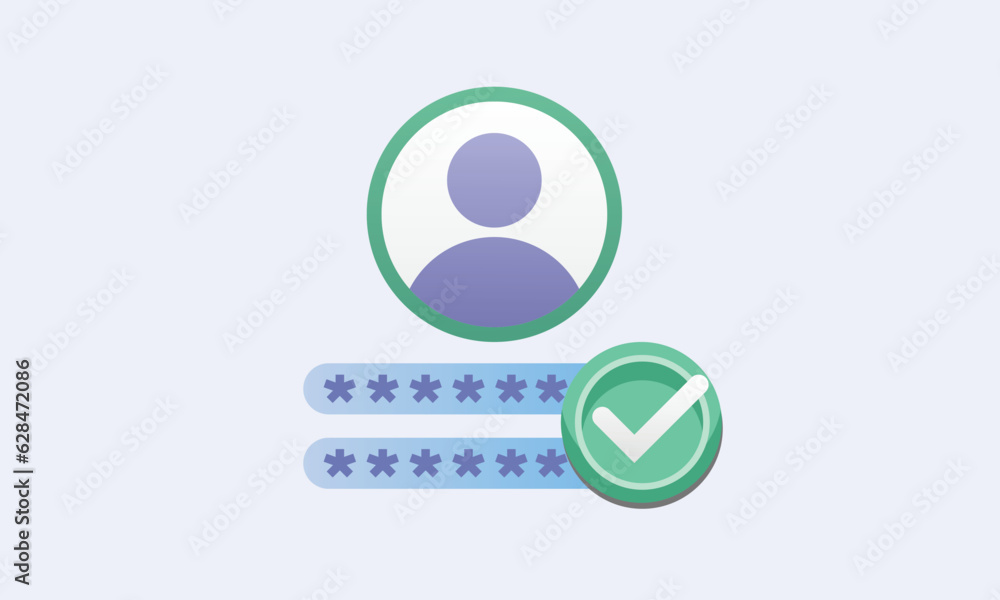 Poster create your account icon, user registration form, login and password data.on white background.vector