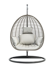 Garden swing egg chair isolated on transparent background. 3D illustration