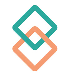 Vector logo in a minimalistic geometric style, light, flat design in two colors for IT companies, business, marketing. Vector icon