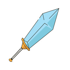 Vector sword in cartoon style. sword for war