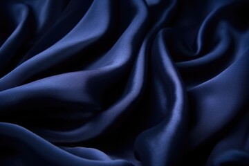 Fototapeta premium Elegant Dark Blue Silk Background with Bold Colors: Luxurious Fabric Texture
