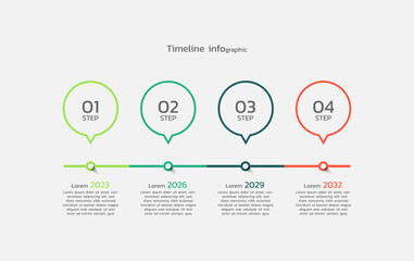 Modern infographic business template timeline elements with 4 steps
