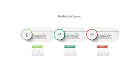 Modern infographic business templateelements with 3 steps