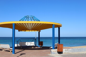 Sandy beach on the Mediterranean Sea