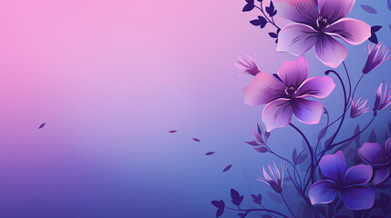 Fototapeta na wymiar Flowers on a gradient purple background