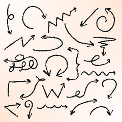 set of hand drawn arrows