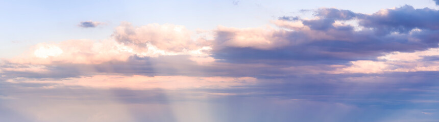 unique natural phenomenon of glow from below the sea to amazing evening colorful clouds, bright...