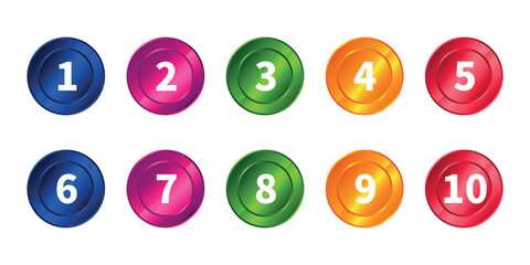 3d colorful numbers one to ten collection