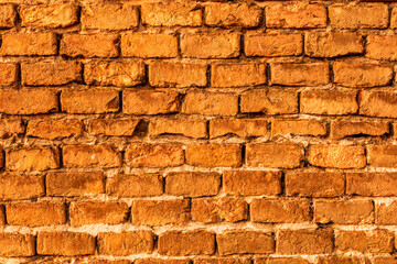breautiful colorful old brick wall background for wallpaper and design concept, vintage wall with yellow and brown , old texture of vintage building backdrop