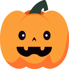 Cute, lovely cartoon pumpkin lantern with smile face for Halloween holiday celebration design concept.