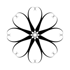 Abstract Decorative Flower Rosette Icon. Floral Element for Design.