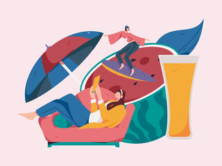 24 solar terms and great heat character flat vector concept operation hand drawn illustration
