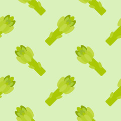 Asparagus sprout seamless pattern. Hand drawn background. Vector illustration. Asparagus vegetable hand drawn backdrop.