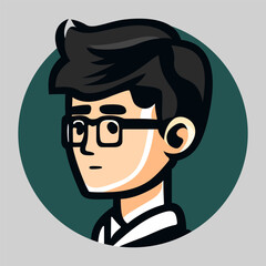 Student avatar illustration. User profile icon. Youth avatar.