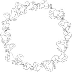 Flower frame in Black and White