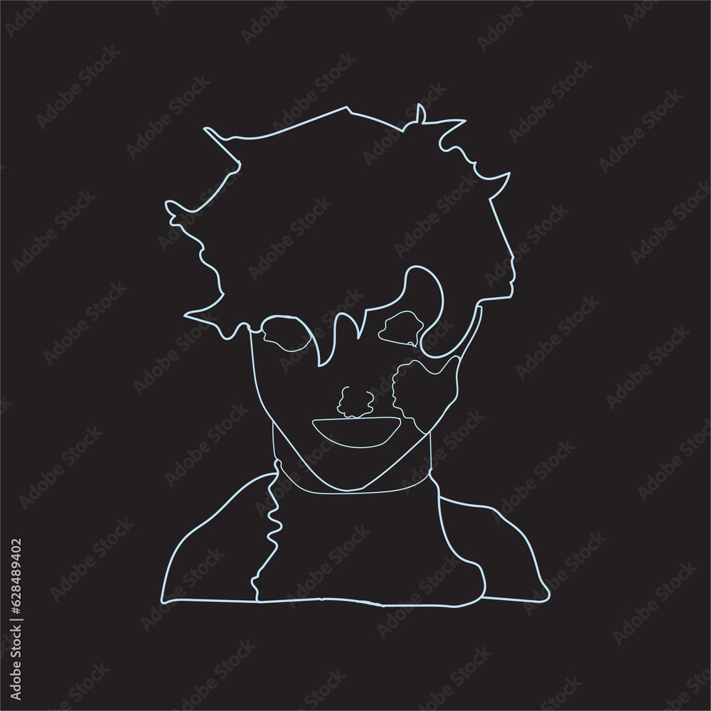 Fototapete vector linear character design. set of isolated contour images of vector linear character design. ou