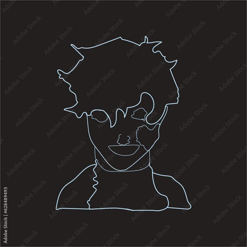 Fototapete vector linear character design. set of isolated contour images of vector linear character design. ou