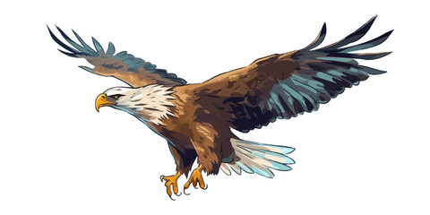 Fototapeta na wymiar Eagle logo design. Image of flying eagle. Cute eagle emblem. Generated AI