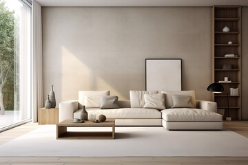 Fototapeta na wymiar 3d render of luxury home interior, living room,Generative AI