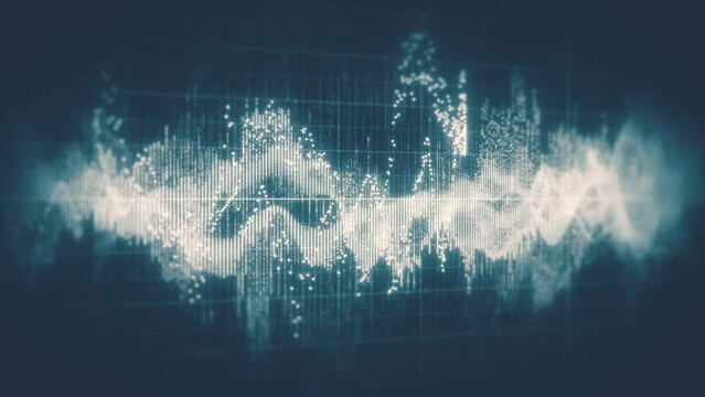 Digital Data Graphic Close Up/ 4k animation of an abstract background with slow motion business stats data scrolling with depth of blur effect