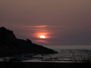 Sunset on the Adriatic Sea. Albania