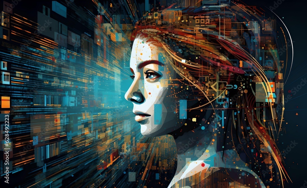 Poster the complexity of digital ethics background. artificial intelligence. generative ai.