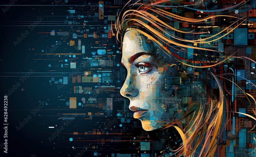 Poster the complexity of digital ethics background. artificial intelligence. generative ai.