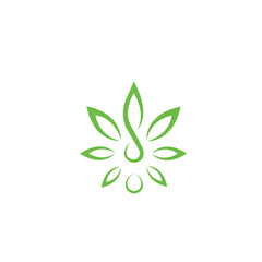 green leaf and cannabis logo design 