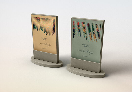 Minimalist Dual Lightbox Sign Mockup &ndash; Clean Standing Display Boards for Wayfinding or Modern Branding