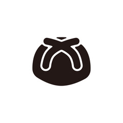 Hot cross bun icon.Flat silhouette version.