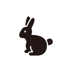 Rabbit icon.Flat silhouette version.