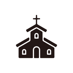 Church icon.Flat silhouette version.