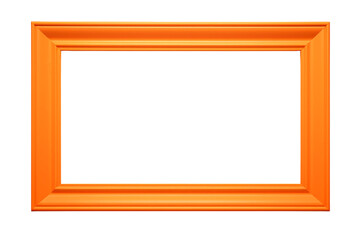 Yellow square picture frame isolated on white background with empty space for image. Mockup for design, photo, poster. 