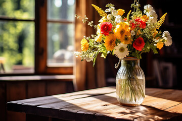 Flowers in a vase on a table