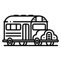 Bus transportation symbol icon vector image. Illustration of the silhouette bus transport public travel design image