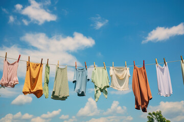 Clothes drying on a wire