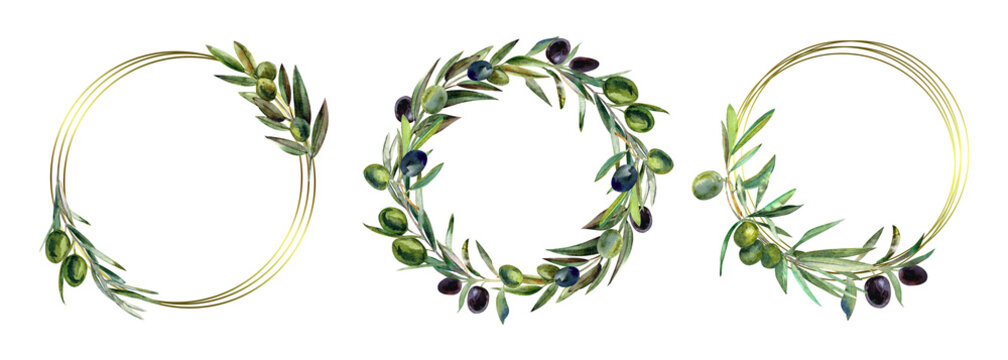 wreath with green and black olives