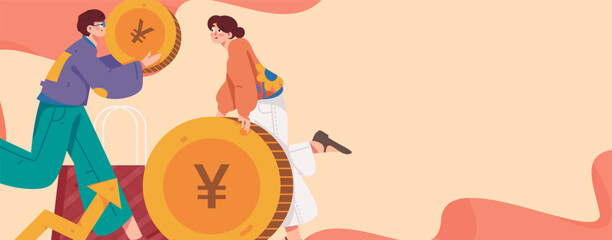 Holiday Shopping E-Commerce Online Shopping People Flat Vector Concept Operation Hand Drawn Illustration
