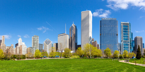 Obraz premium Chicago city skyline skyscraper panorama in the United States