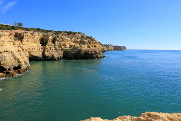 Fototapeta premium The Algar Seco caves, cliffs and the work of erosion